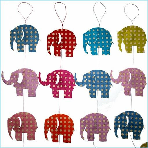 LLA296-Elephant Batik Garland