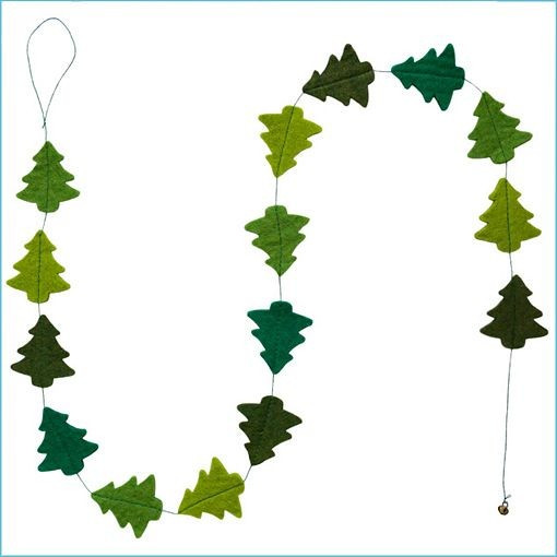 LLF680-Felt Christmas Trees Garland