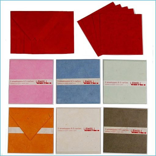 EC3 - Pack of five cards & env. 15x15cm in Lokta paper