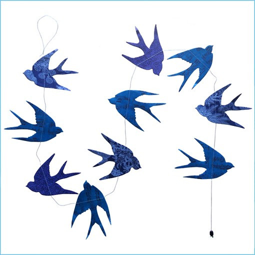 LLA652-BlueNote Swallow Garland